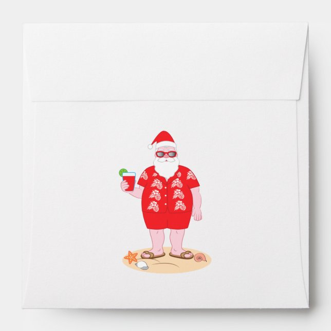 Tropical Santa Claus Envelopes (Back (Top Flap))