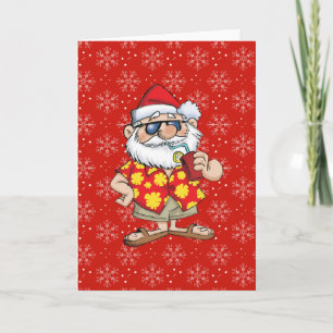 TROPICAL SANTA HOLIDAY CARD