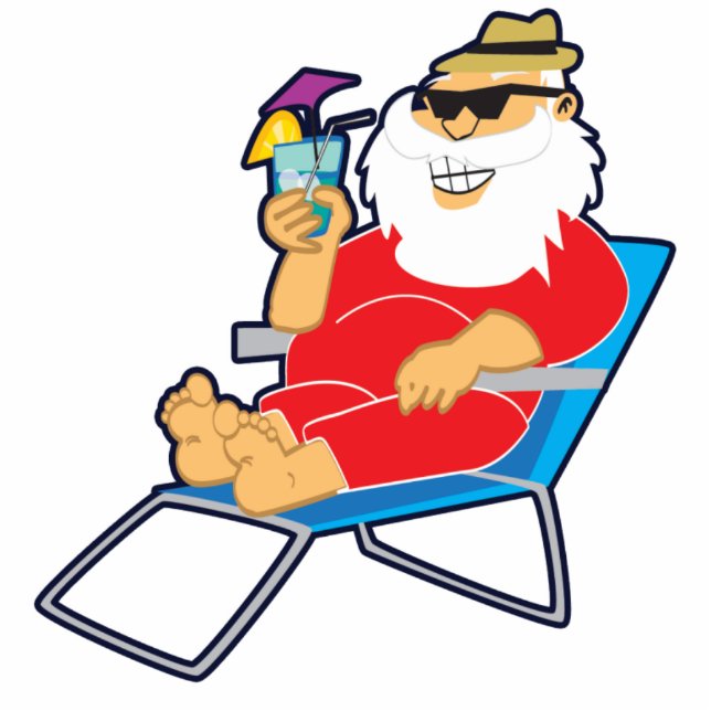 Tropical Santa Sculpture-5x7 3D Art Sculpture Standing Photo Sculpture (Front)