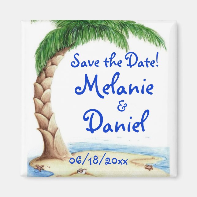 Tropical Save the Date! Magnet (Front)