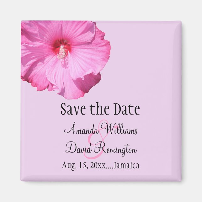 Tropical Save the Date (purple) Magnet (Front)
