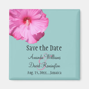 Tropical Save the Date (turquoise) Magnet