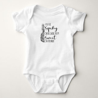 Tropical Saying Hawaii Pineapple Summer Vacation Baby Bodysuit