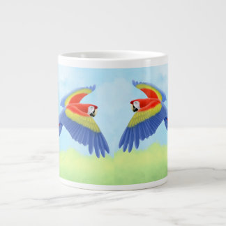 Tropical Scarlet Macaw Parrot Large Coffee Mug