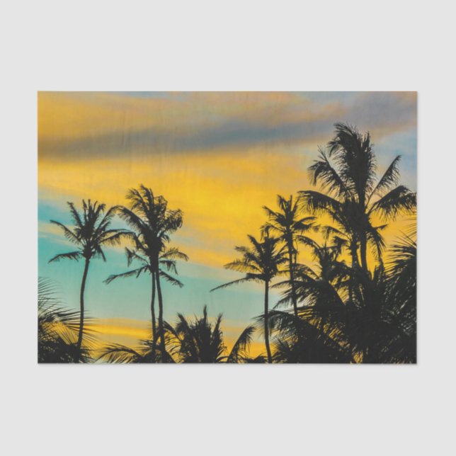 Tropical Scene at Sunset Time Tissue Paper (Front)