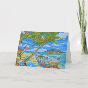 Tropical Scene invitation folded card 