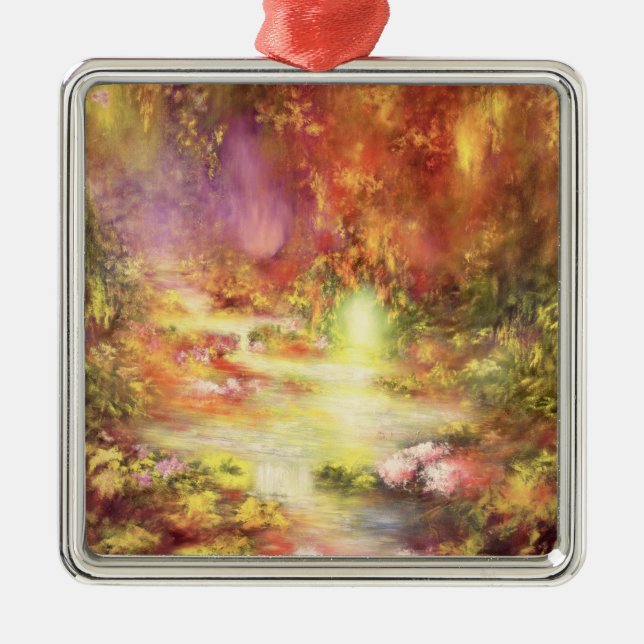 Tropical Scenery 1990 Metal Tree Decoration (Front)