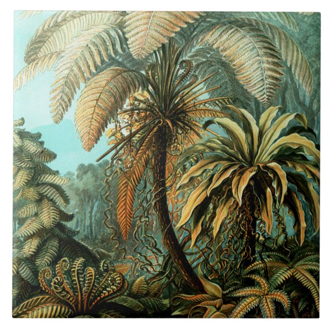 Tropical Scenery with Palm Tree Tile (Front)
