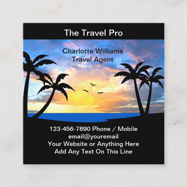Tropical Scenic Travel Agent Expert Business Cards (Front)