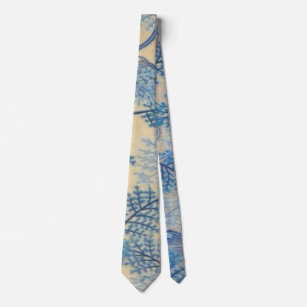 "Tropical Sea Blue Leaves" Trending Men's Neck Tie