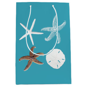 Tropical Sea Blue Sand Dollars Starfish Gift Bag