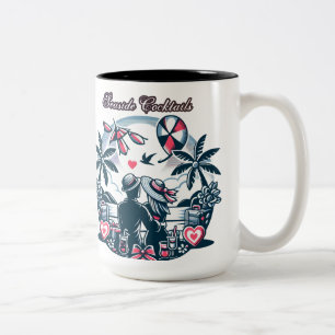 Tropical Sea Breeze Vacation Two-Tone Coffee Mug