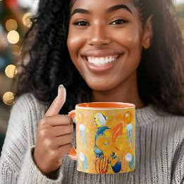 Tropical Sea Fish Marine Life Orange Reef Corals Mug