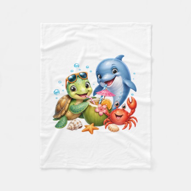 Tropical Sea Friends Beach Blanket (Front)
