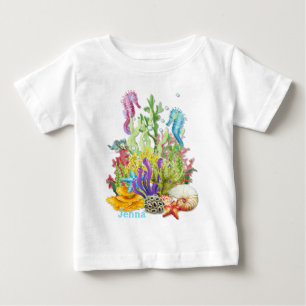 Tropical Sea Life Blue Baby T-Shirt