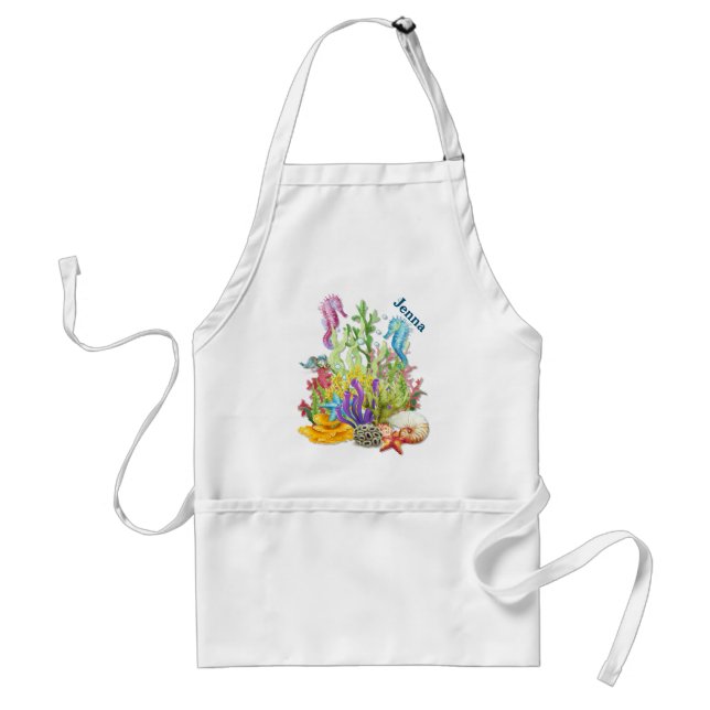 Tropical Sea Life Blue Standard Apron (Front)