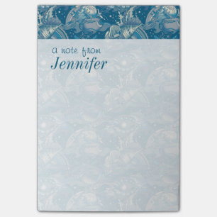 Tropical Sea Pattern   Add Your Name Post-it Notes