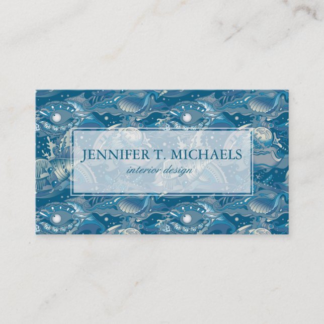 Tropical Sea Pattern Business Card (Front)