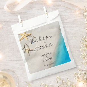 Tropical sea sand starfish beach Thank You wedding Favour Bags