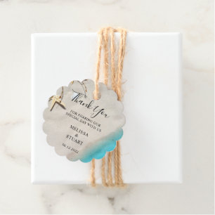 Tropical sea sand starfish beach Thank You wedding Favour Tags