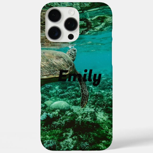 Tropical Sea Turtle Case iPhone 16 Pro Max – Ocean (Back)