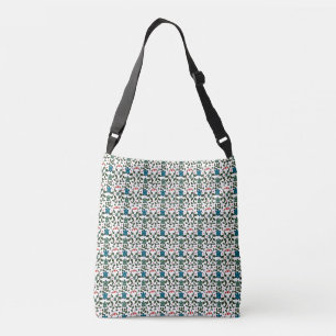 Tropical Sea Turtle Floral Pattern Coastal Ocean Crossbody Bag