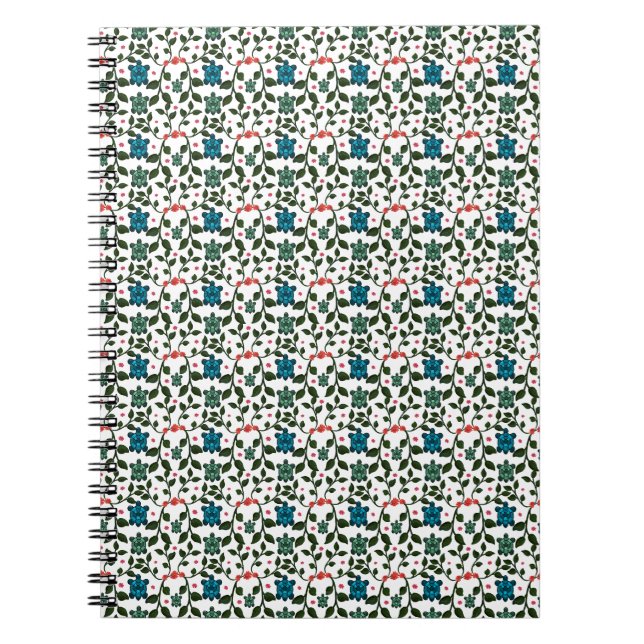 Tropical Sea Turtle Floral Pattern | Coastal Ocean Notebook (Front)