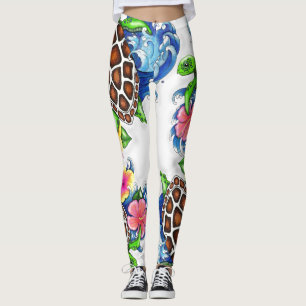 Tropical Sea Turtle  Leggings