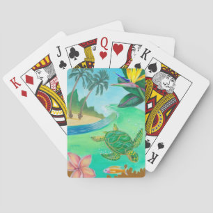 Tropical Sea Turtle Playing Cards