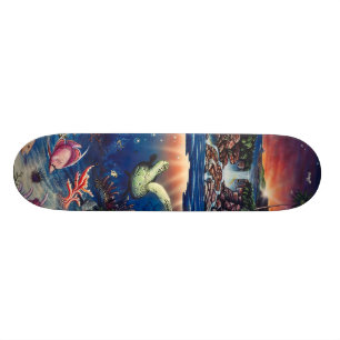 Tropical Sea Turtle Skateboard