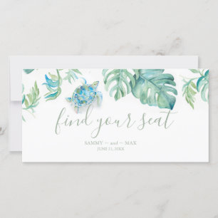 Tropical Sea Turtle Wedding Find Your Seat Sign