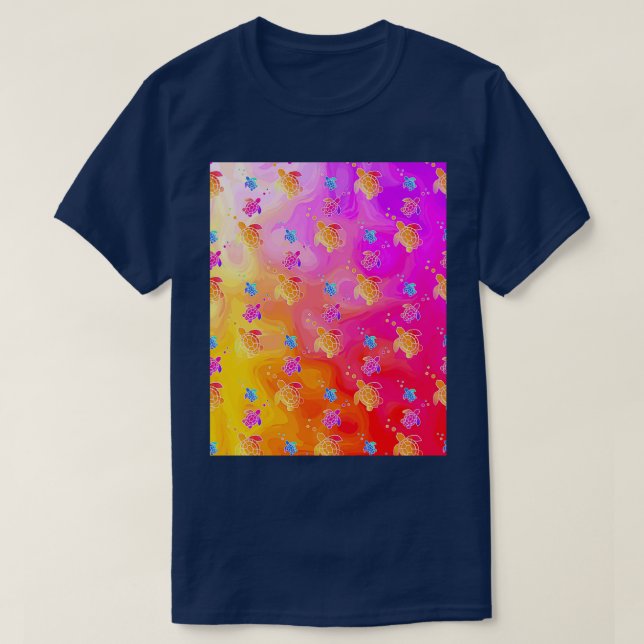 Tropical Sea Turtles Graphic T-Shirt (Design Front)