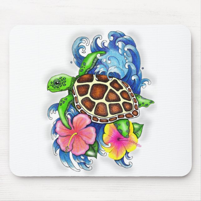 Tropical Sea Turtles Mouse Mat (Front)