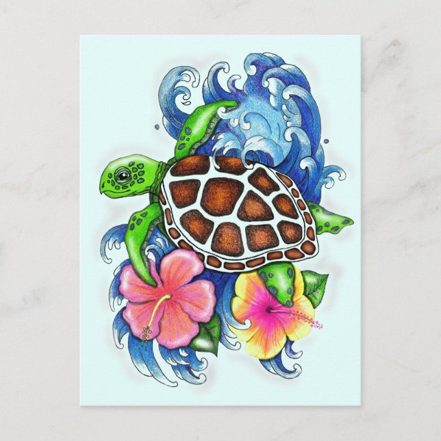 Tropical Sea Turtles Postcard (Front)