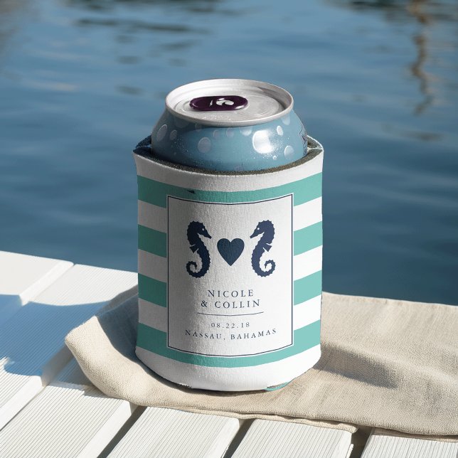 Tropical Seahorse Wedding Favour Can Cooler (Creator Uploaded)