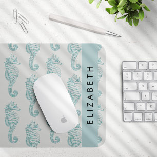 Tropical Seahorses, Seahorse Pattern, Your Name Mouse Mat