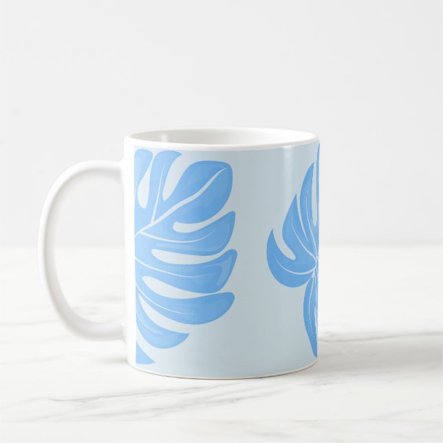 Tropical seamless ethnic pattern with exotic leave coffee mug (Left)