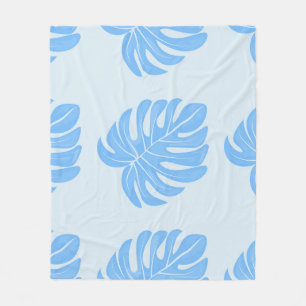 Tropical seamless ethnic pattern with exotic leave fleece blanket