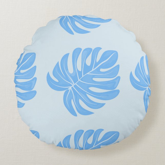 Tropical seamless ethnic pattern with exotic leave round cushion (Front)