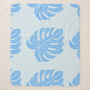 Tropical seamless ethnic pattern with exotic leave sherpa blanket