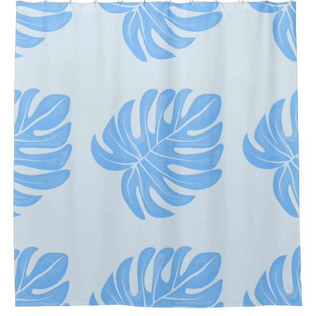 Tropical seamless ethnic pattern with exotic leave shower curtain (Front)