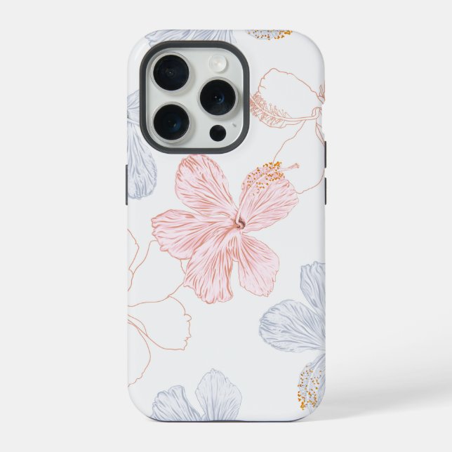Tropical seamless Floral pattern iPhone Case (Back)