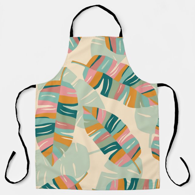 Tropical seamless pattern with abstract leaves. Mo Apron (Front)