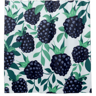 Tropical seamless pattern with blackberry shower curtain