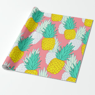 Tropical seamless pattern with exotic pineapples. wrapping paper