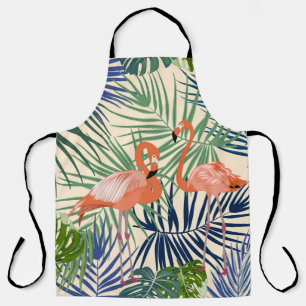 Tropical seamless pattern with flamingo. Botany de Apron