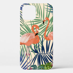 Tropical seamless pattern with flamingo. Botany de iPhone 12 Case