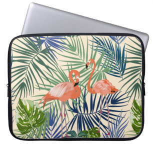 Tropical seamless pattern with flamingo. Botany de Laptop Sleeve