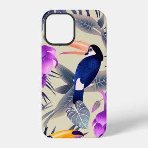 Tropical seamless pattern with toucans, monster, p iPhone 12 case