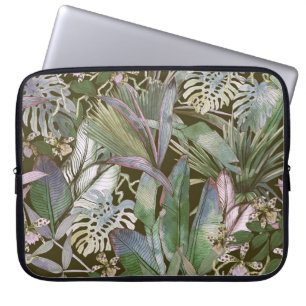 Tropical seamless pattern with tropical flowers, b laptop sleeve